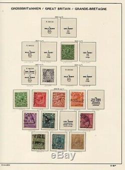 GREAT BRITAIN UK COLLECTION Schaubek 1840 1969 Album + Cover + Stamps Bulk Buy