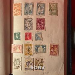 GREECE Vintage Stamp Collection in ANTIQUE Album 1220 1880 HERMES FREE SHIPPING