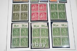 Germany 1920s Inflation Stamp Collection Blocks Part Sheets & Singles In Album