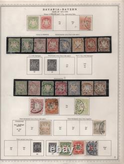 Germany Bavaria 1849-1920 Large Collection Of 300+ Mint & Used On 12 Album Pages