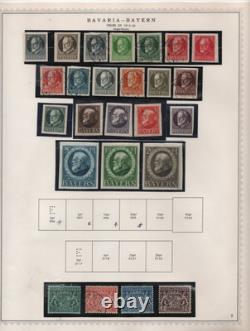Germany Bavaria 1849-1920 Large Collection Of 300+ Mint & Used On 12 Album Pages