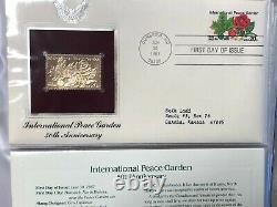 Golden 22KT Replicas U. S. Stamps, Album Collection FDC 1982-1983, Places, Events