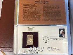 Golden 22KT Replicas U. S. Stamps, Album Collection FDC 1982-1983, Places, Events