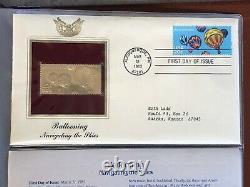 Golden 22KT Replicas U. S. Stamps, Album Collection FDC 1982-1983, Places, Events