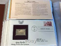 Golden 22KT Replicas U. S. Stamps, Album Collection FDC 1982-1983, Places, Events