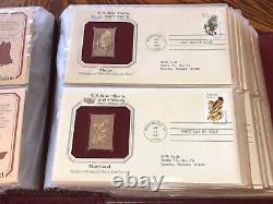 Golden 22KT Replicas of U. S. State Stamps, Complete Album Collection FDC 1982