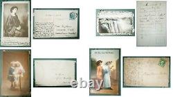 Great 1906 pre-WWI 282 x Postcards Full Album Street Stamps Love Animal American