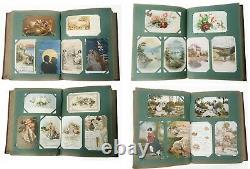 Great 1906 pre-WWI 282 x Postcards Full Album Street Stamps Love Animal American