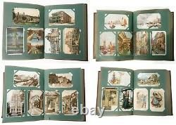 Great 1906 pre-WWI 282 x Postcards Full Album Street Stamps Love Animal American