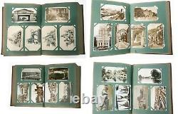 Great 1906 pre-WWI 282 x Postcards Full Album Street Stamps Love Animal American