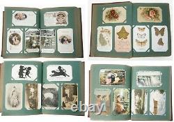 Great 1906 pre-WWI 282 x Postcards Full Album Street Stamps Love Animal American