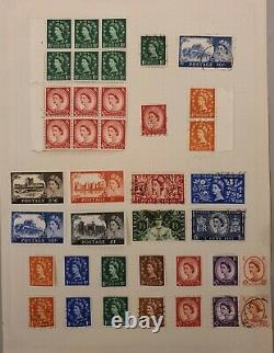 Great Britain Stamp Collection On Album 12 Pages