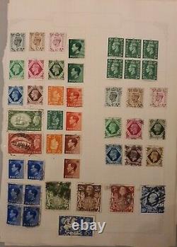 Great Britain Stamp Collection On Album 12 Pages
