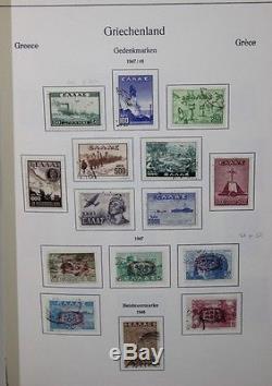 Greece Stamp Collection in KA-BE Album & 880 Stamps Used Some Unused -ST-096