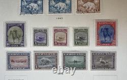 Greenland Stamp Collection 1938-1970s 5 Album Pages Pakke-Porto Used Mint