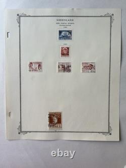 Greenland Stamp Collection 1938-1970s 5 Album Pages Pakke-Porto Used Mint