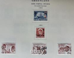 Greenland Stamp Collection 1938-1970s 5 Album Pages Pakke-Porto Used Mint