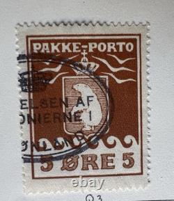 Greenland Stamp Collection 1938-1970s 5 Album Pages Pakke-Porto Used Mint