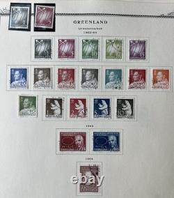 Greenland Stamp Collection 1938-1970s 5 Album Pages Pakke-Porto Used Mint