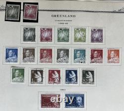Greenland Stamp Collection 1938-1970s 5 Album Pages Pakke-Porto Used Mint