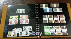 Gutter Pair Collection Unfolded 1972-1988 Fv Mnh Stamps £177 Lindner Album