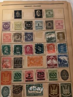 H. E. Harris Discoverer Worldwide Stamp Album with Used Stamps, Germany Japan
