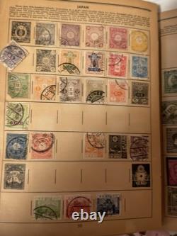H. E. Harris Discoverer Worldwide Stamp Album with Used Stamps, Germany Japan