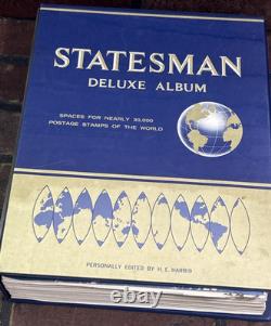 H. E. Harris Statesman Deluxe Album Worldwide Thousands of STAMPS