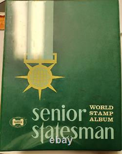 HUGE SENIOR STATESMAN World Stamp Album Foreign Postage Almost 8,000