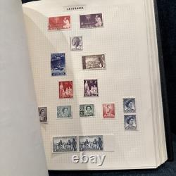 HUGE Vintage Stanley Gibbons Devon Album 1,494 Stamps, 37 Countries 1940s-70s