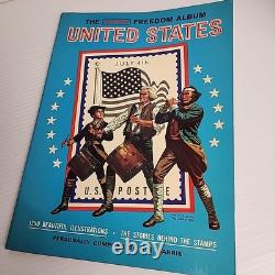Harris Pioneer World Wide Postage Stamp Album 1977 180+ Stamps Collection & USA