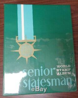 Harris Senior Statesman WW stamp Album Collection Beg-1967 with 1,500+ diff stamps