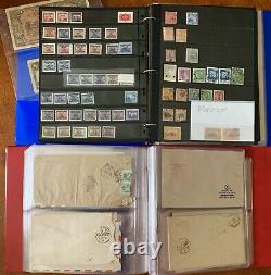 Huge China Stamps, Cover, & Post Card Collection! 2 Albums Shanghai Hong Kong +