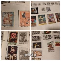 Huge VTG Stamp Collection Harris Statesman Deluxe Album 1600 Stamp Lot Exc Cond