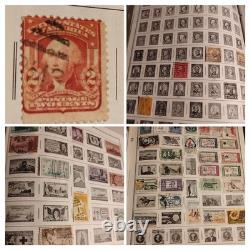 Huge VTG Stamp Collection Harris Statesman Deluxe Album 1600 Stamp Lot Exc Cond