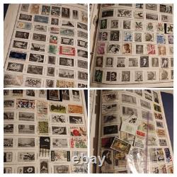 Huge VTG Stamp Collection Harris Statesman Deluxe Album 1600 Stamp Lot Exc Cond
