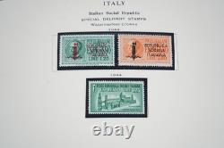 ITALY & COLONIES 1940s-1950s COLLECTION OF 225 STAMPS MINT & USED IN SCOTT ALBUM