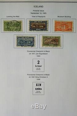 Iceland 1800s to 1990s Solid Stamp Collection in Specialized Album