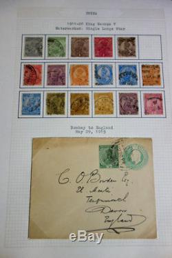 India Used Stamp and Postal History Collection in Album