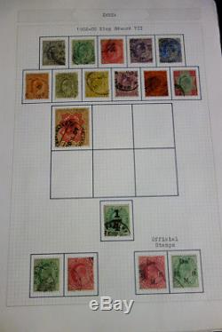 India Used Stamp and Postal History Collection in Album