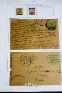 India Used Stamp and Postal History Collection in Album