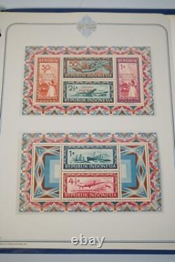 Indonesia 2 Album Collection Of 275+ Single Stamps & 50 Blocks Of 4 All Mnh