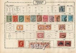 Italy + Italian States 1852/1935 M/u Collection On Old Album Pages CV 1500