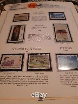 Japanese Stamps 1980-1989 in White Ace Album. Book(3) 500 plus MNH mounted stamp