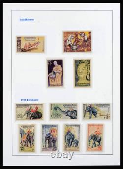 LAOS Asia 1951-2013 MNH MH Used with Sheets in 2 Lighthouse Album Stamp Collection