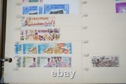 Laos Collection Of 525+ Stamps Mint & Used In Album On Stock Pages