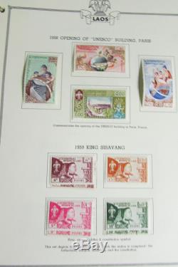 Laos Stamp Collection Early in a Minkus Specialty Album Pristine