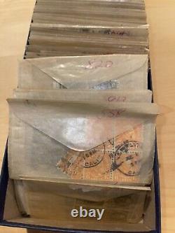 Large Group U. S. Postage Stamps Thousands of Used Years from 1930-40-50-60's