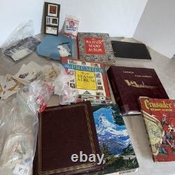 Large Stamp album collection lot 1,000+ Canada Foreign Countries Crusader Loose