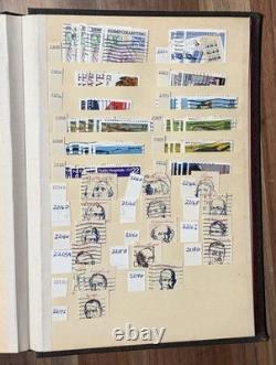 Large USA Used Stamp Collection in Vintage Album 1800s-1980s+ Hundreds Sorted